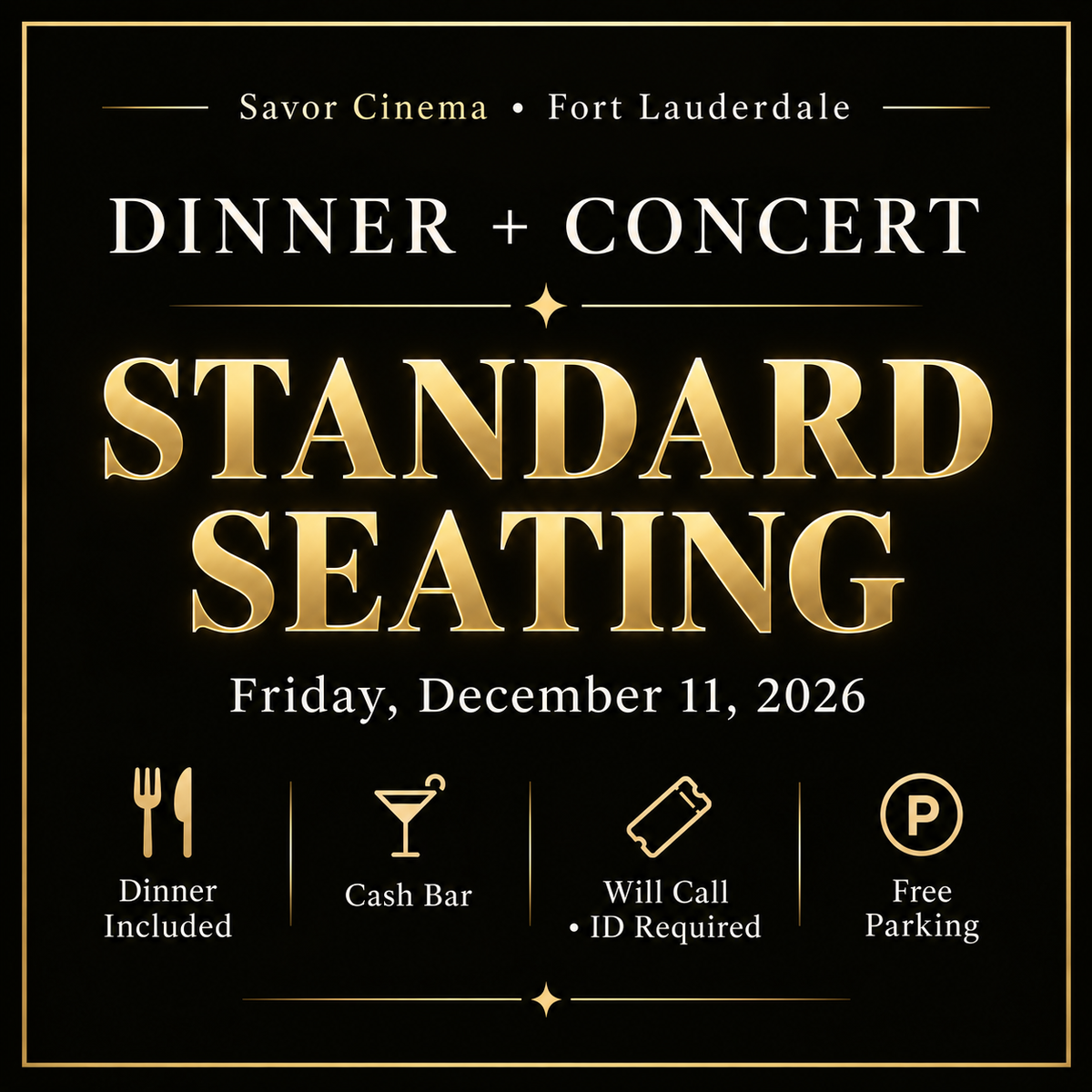 Dinner and Concert – Standard Seating Ticket (Dec 11th)